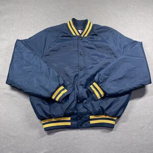 VTG King Louie Pro Fit Jacket Mens Medium Blue Saegertown Panthers Bomber 80s